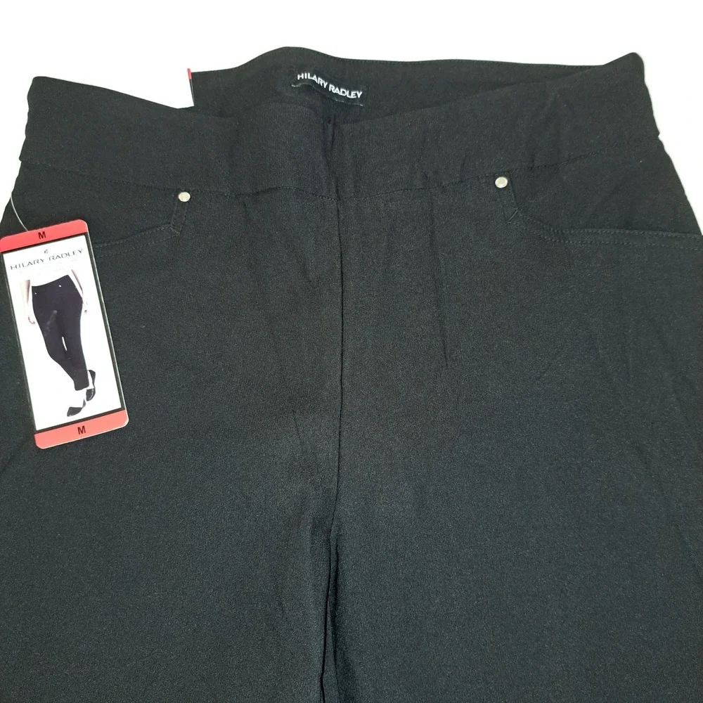 Hilary Radley Womens Pants M Black NWT Tummy Control Slim Leg 1735-238